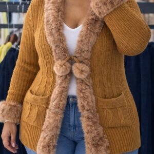 LuxeFur™ Cozy Knit Ladies Cardigan