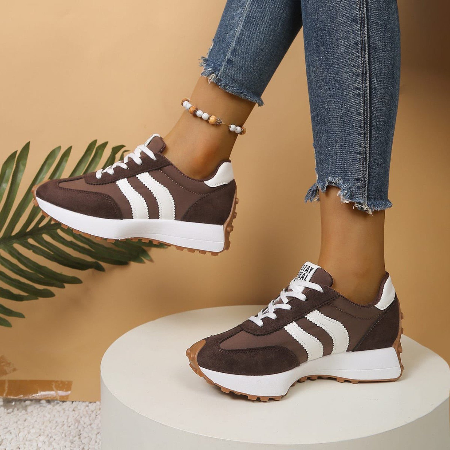 Women’s Retro Striped Casual Sneakers 👟 - Image 2